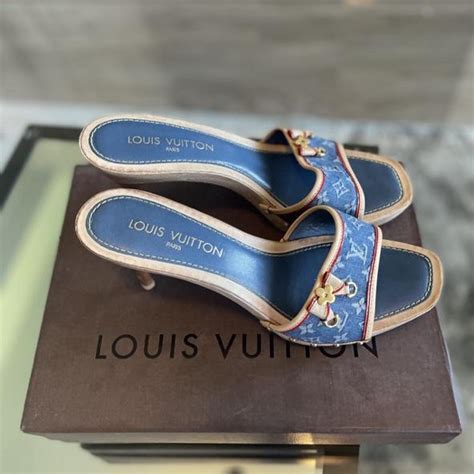 louis vuitton spring/summer 2005 denim kitten heels